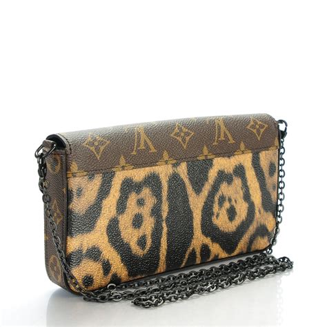 louis vuitton monogram animal print pochette felicie chain wallet